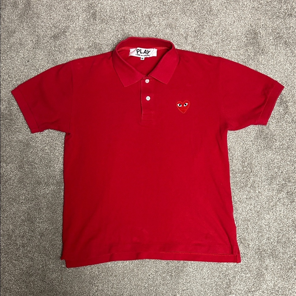 Vintage Comme De Garcos Classic Red Polo